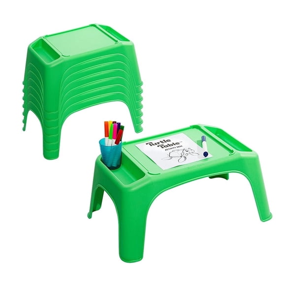 LapGear Turtle Table Kids Flexible Seating Lap Desk Tray, Green, 8-Pack