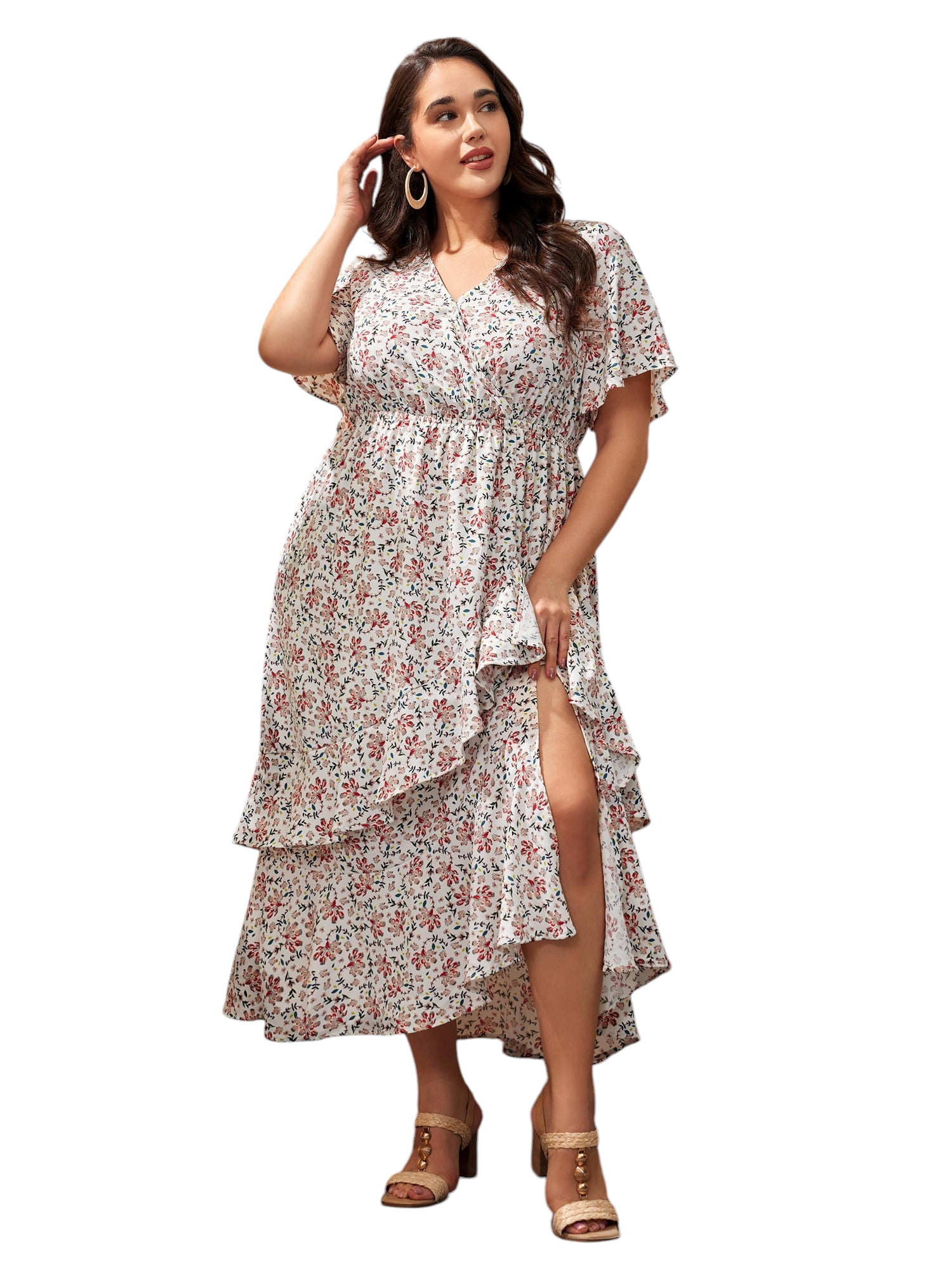 LapaPlus Women Plus Size Summer Dress 2025 Boho Floral Maxi with — free download