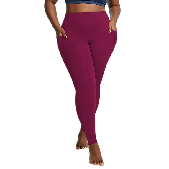 LapaPlus Women's Plus-Size High-Waisted Workout Leggings with Pockets Ankle-Length Pants for Yoga, Running, Gym
