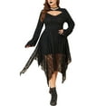 thumbnail image 1 of LapaPlus Womens Plus Size Dresses Gothic Lace Long Sleeve Irregular Vintage Cocktail Party Fancy Dresses, 1 of 10