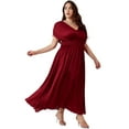 thumbnail image 1 of LapaPlus Womens Plus Size Formal Dress Shiny Satin Evening Party Cocktail Maxi Dresses, 1 of 13