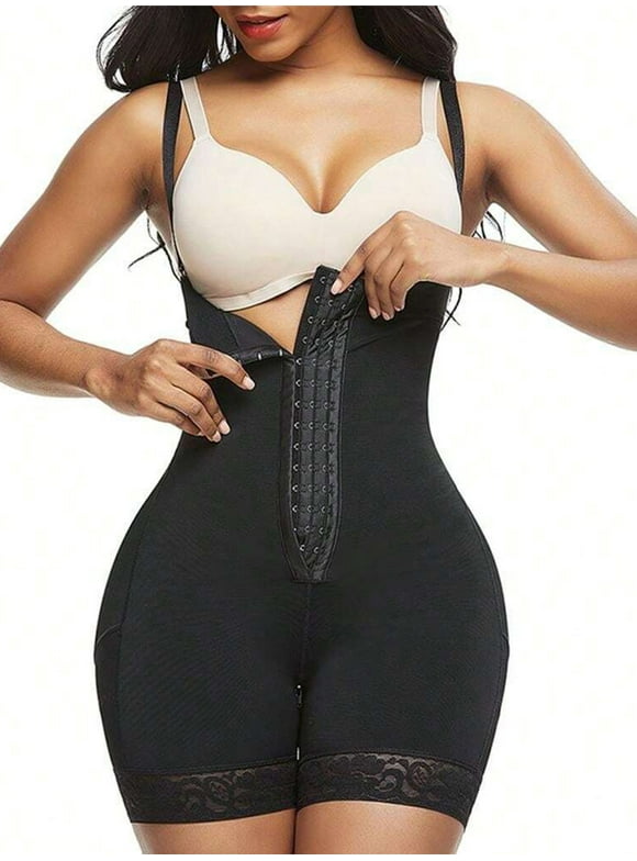 Womens Plus Size Shapewear Tummy Control Bodysuit Waist Trainer Compression Fajas Corset Body Shaper