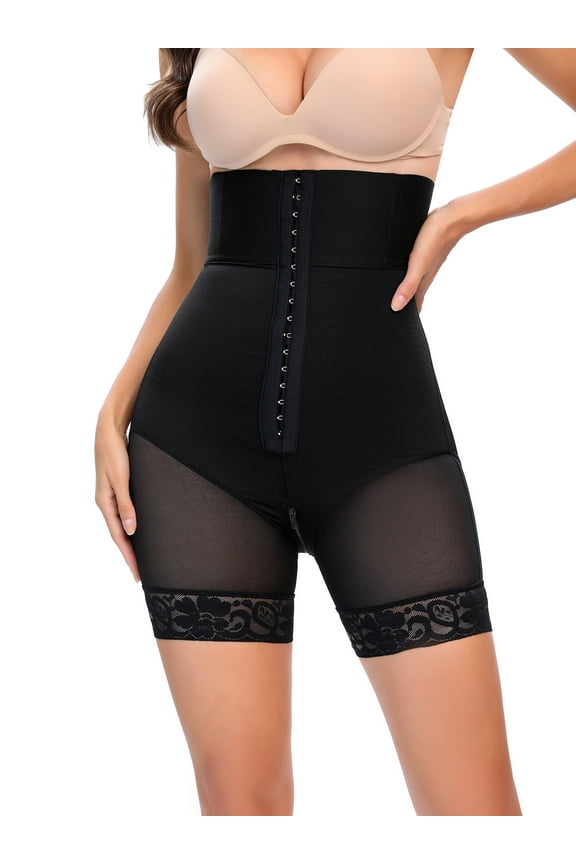 Womens Shapewear High Waist Elastic Tummy Control Pants Crotch Button Closure Butt Lifter Body Shaper Underwear Size S-6XL