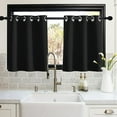 thumbnail image 1 of Lapalife 2 Panel Blackout Kitchen Curtains, Grommet Short Window Curtains for Kitchen Bathroom Cafe, Black, 33"x 24", 1 of 7