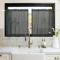 thumbnail image 1 of Lapalife 2 Panels Sheer Kitchen Curtains 24 inch Length Tier Curtains Rod Pocket Cafe Curtains Half Window Curtain for Bathroom Small Windows, Dark Grey, 1 of 6