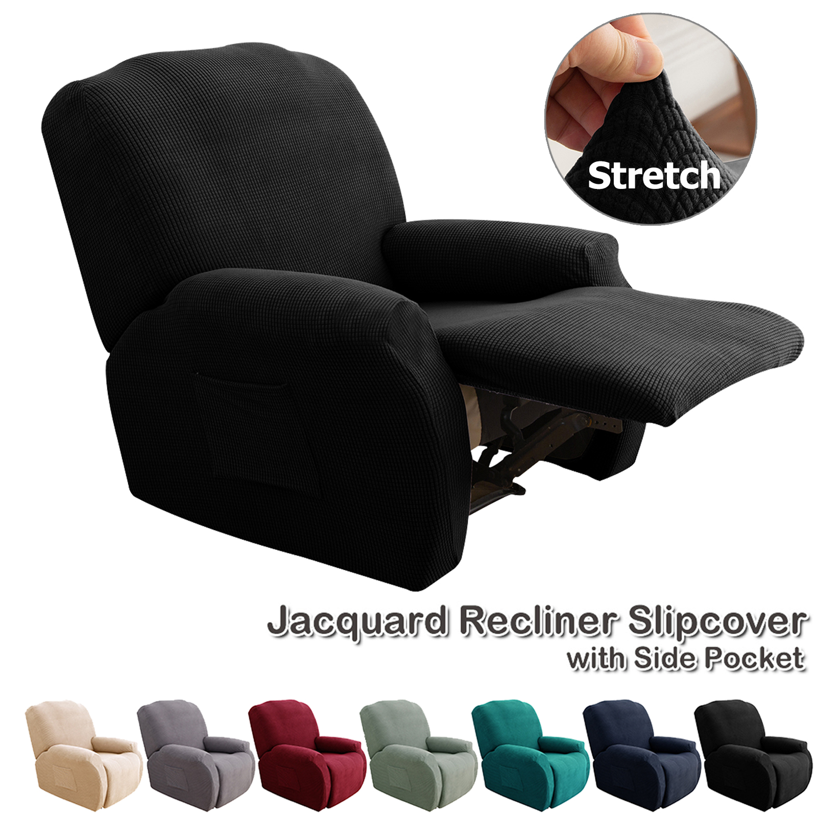 Lapalife 4 Pieces Stretch Recliner Couch Cover Jacquard Sofa Slipcover