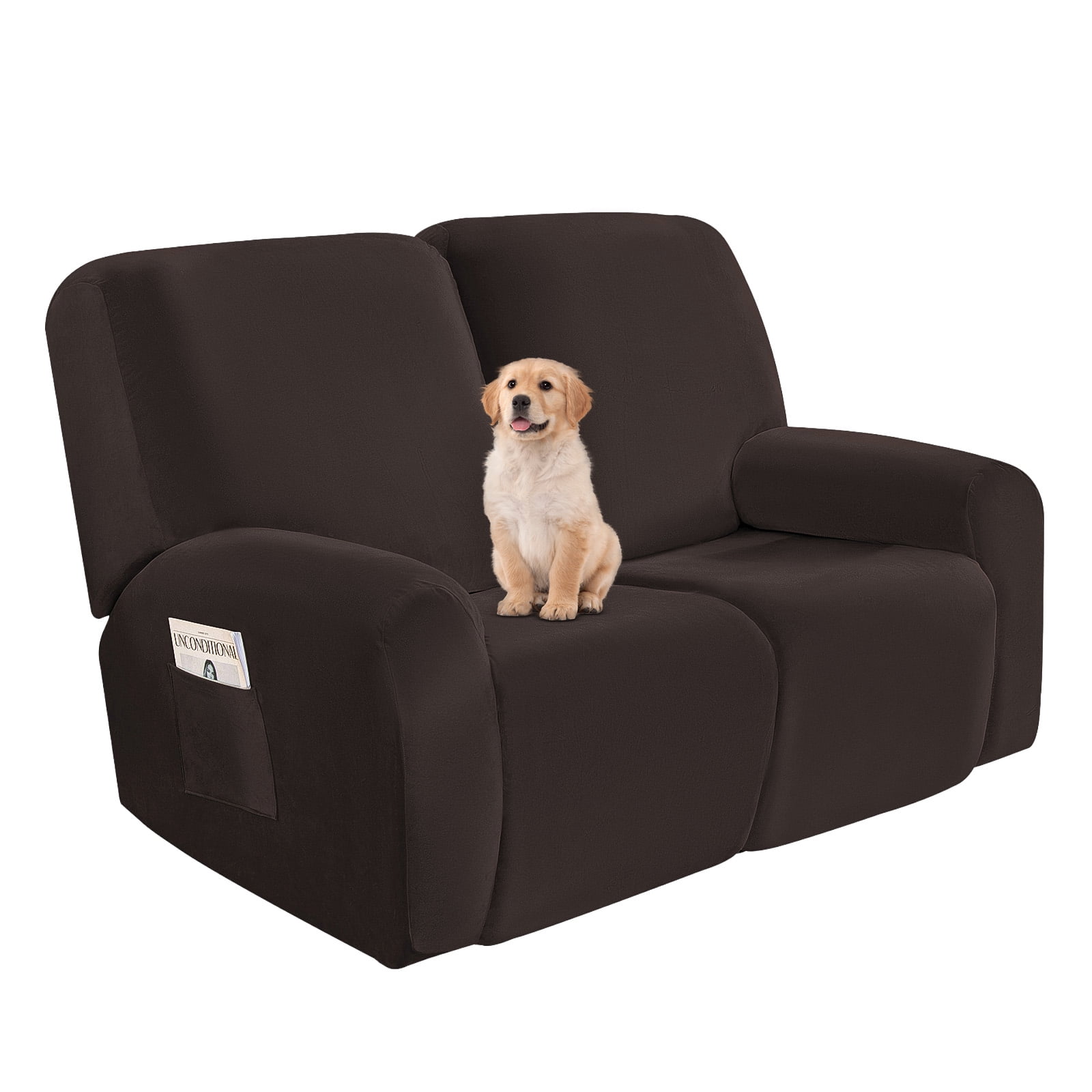 Lapalife 6-Pieces Recliner Sofa Covers Velvet Stretch Reclining Couch