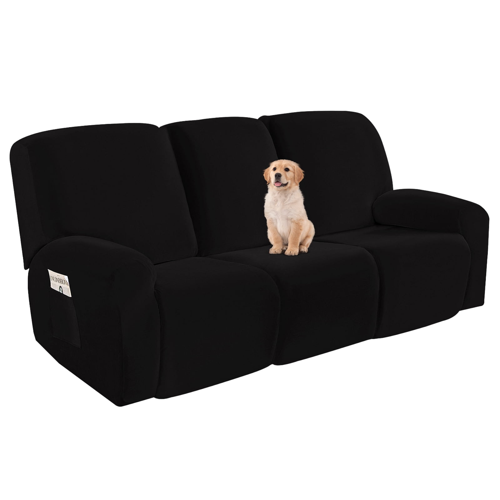 Lapalife 8Pieces Recliner Sofa Covers Velvet Stretch Reclining Couch