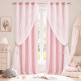 thumbnail image 1 of Lapalife Blackout Double Layer Curtains 84inches with Sheer Thermal Insulated Grommet Window Panel for Nursery Bedroom Living Room, 1 Panel, 1 of 8