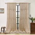thumbnail image 1 of Lapalife Blackout Velvet Curtains, Scroll Floral Pattern Rod Pocket Thermal Insulated Velvet Curtain Drapes for Living Room, 2 Panels, 52"x 108", Beige, 1 of 8