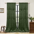 thumbnail image 1 of Lapalife Blackout Velvet Curtains, Scroll Floral Pattern Rod Pocket Thermal Insulated Velvet Curtain Drapes for Living Room, 2 Panels, 52"x 108", Green, 1 of 8