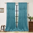 thumbnail image 1 of Lapalife Blackout Velvet Curtains, Scroll Floral Pattern Rod Pocket Thermal Insulated Velvet Curtain Drapes for Living Room, 2 Panels, 52"x 96", Sky Blue, 1 of 8