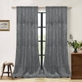 thumbnail image 1 of Lapalife Blackout Velvet Curtains, Scroll Floral Pattern Rod Pocket Thermal Insulated Velvet Curtain Drapes for Living Room, 2 Panels, 52"x 84", Gray, 1 of 8
