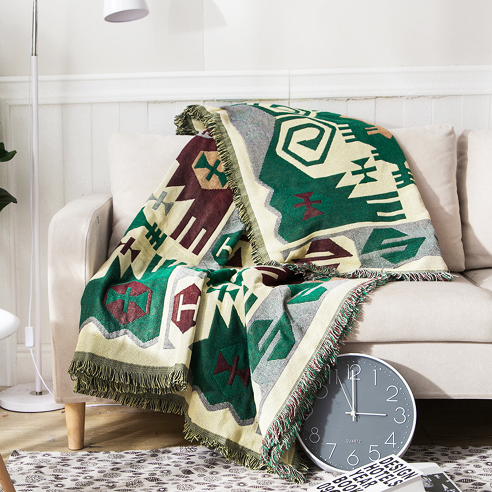 Lapalife Bohemian Dual Side Throw Blanket for Couch, 71''x 71