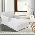 thumbnail image 1 of Lapalife Chaise Lounge Cover Indoor, Lounge Sofa Slipcover 1-Piece Stretch Furniture Slipcover with Arms, White, 1 of 6