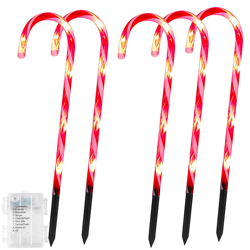Lapalife Christmas Candy Cane Lights Outdoor, 5 Pack Pathway Marker