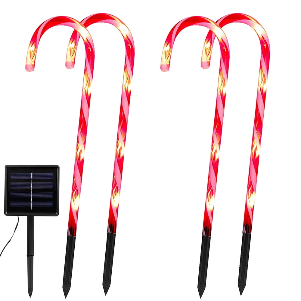 Lapalife Christmas Candy Cane Lights Solar Powered Outdoor, 4 Pack
