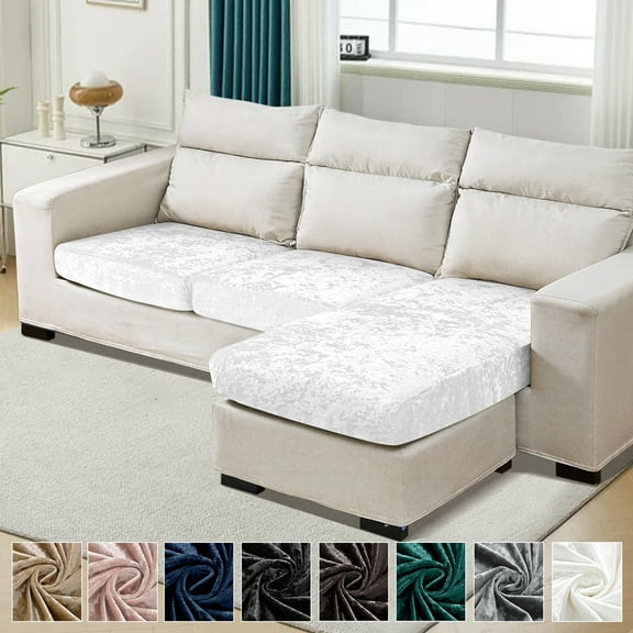 Lapalife Crushed Velvet Sectional Sofa Cover, Anti-Slip Couch Cover for Sectional Sofa L Shape Sectional Couch Covers for 3 Cushion Couch Sofa