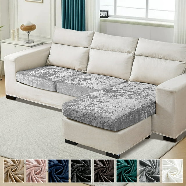 Lapalife Crushed Velvet Sectional Sofa Cover, AntiSlip Couch Cover for