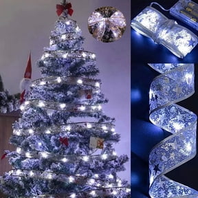 Lapalife Fairy Lights LED Ribbon Christmas Lights, 13FT 40LED String Lights Battery Operated for Christmas Party Xmas Tree Decoration, White