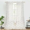 thumbnail image 1 of Lapalife Floral Sheer Curtains, 63 inch Length 2 Panels Brocade Cotton French Farmhouse Light Filtering Window Sheers, Dusty Pink, 1 of 8
