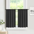 thumbnail image 1 of Lapalife Kitchen Curtains 36 inch Blackout Tier Curtains Rod Pocket Farmhouse Cafe Curtains Short Curtains, Black, 2 Panels, 1 of 6
