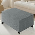 thumbnail image 1 of Lapalife Ottoman Cover Rectangular Geometric Footstool Cover Jacquard Footrest Slipcovers with Elastic Bottom Furniture Protector Removable Washable, Gray, 1 of 5
