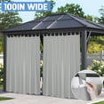 thumbnail image 1 of Lapalife Outdoor Curtain for Patio Waterproof Extra Wide, Tap Top Blackout Curtain Thermal Insulated Drapes, 1 Panel, 100''x 84'', Gray, 1 of 8