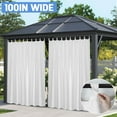 thumbnail image 1 of Lapalife Outdoor Curtain for Patio Waterproof Extra Wide, Tap Top Blackout Curtain Thermal Insulated Drapes, 1 Panel, 100''x 96'', White, 1 of 8