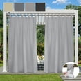 thumbnail image 1 of Lapalife Outdoor Patio Curtains Waterproof, Tab Top 52" x 96" Blackout Privacy Thermal Insulated Curtains for Pergola Porch, 1 Panel, Light Gray, 1 of 7
