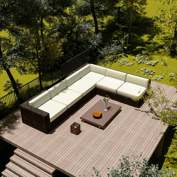 Lapalife Patio Cushion Covers Replacement, Waterproof Outdoor Cushion Slipcovers Chair Seat Cover for Sofa Couch Furniture with Zipper, 24''x 24''x 4'', 1 Pack