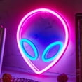 thumbnail image 1 of Lapalife Pink Blue Alien Neon Sign, LED Neon Lights Sign Battery USB Powered for Wall Decor Valentine's Day, Bedroom, Party, Home Decoration, 1 of 5