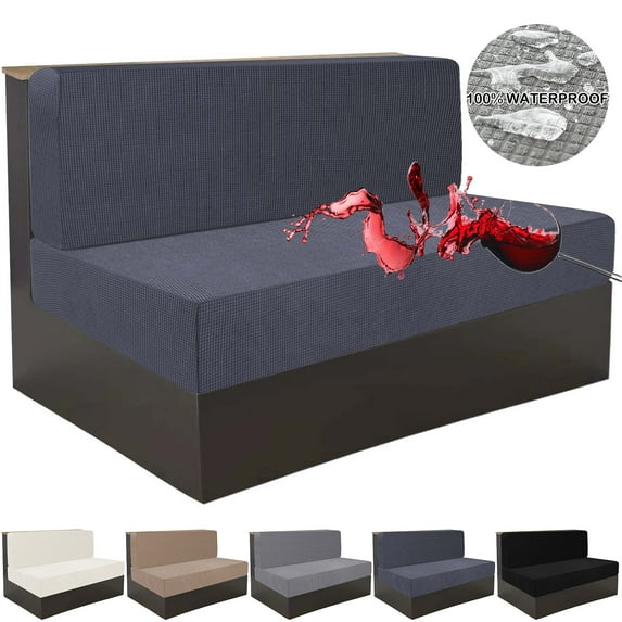 Lapalife RV Dinette Cushion Covers, 100% Waterproof RV Couch Cover Stretch Camper Cushion Covers Replacement Washable Loveseat Slipcovers for Travel Trailer (Bench Coverx1 + Backrest Coverx1)