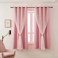 thumbnail image 1 of Lapalife Stars Blackout Curtains for Girls Bedroom, Double Layer Star Cut Out Curtains Nursery Home Decor, 1 Panel, Baby Pink, 51''x 84'', 1 of 6