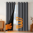 thumbnail image 1 of Lapalife Thermal Insulated 100% Blackout Curtains for Bedroom, 84 Inch Double Layer Thick Quilted Lining Grommet Curtain Noise Reducing for Living room, Bedroom, Gray, 1 Panel, 1 of 9