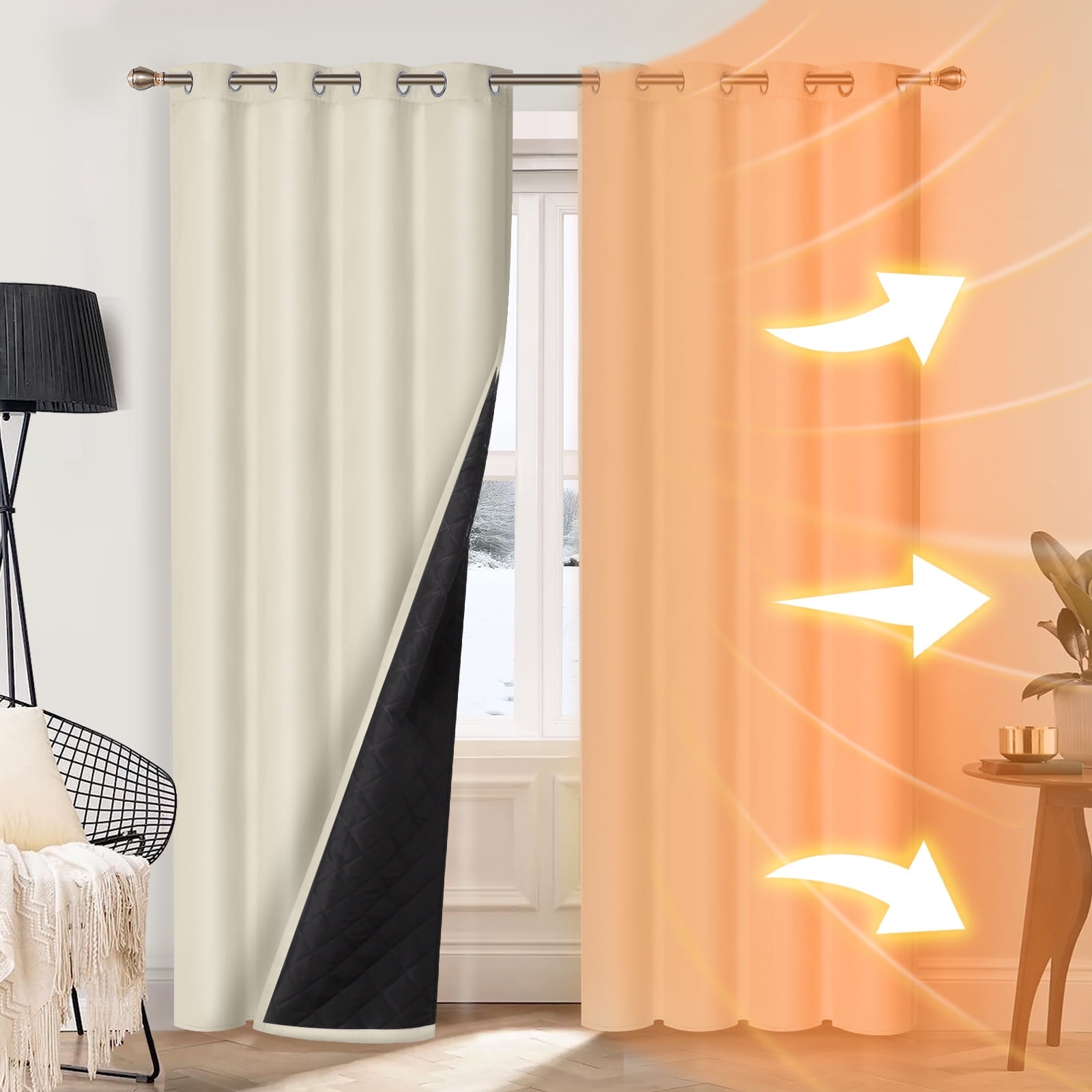 Orders 2 Dark Room Window Curtain, Energy Efficient Window Treatment-Low Noise