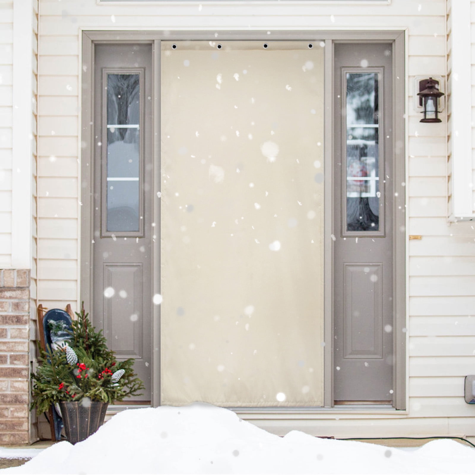 Magnetic Thermal Insulated Door Curtain, Insulated Barrier Soundproof  Blanket for Door, Temporary Door Window Insulation for Winter,  Weatherproof
