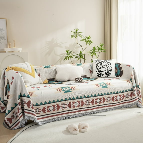 Lapalife Throw Blankets for Couch and Bed, 71''x 118'' Geometric Knitted Blanket Soft Comfy Throw Sofa Cover for Couch Sofa Bedroom