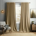 thumbnail image 1 of Lapalife Velvet Curtains, Rod Pocket Room Darkening Curtain Christmas Window Curtain Drapes for Living Room Bedroom, Champagne, 52''x 120'', 1 Panel, 1 of 7