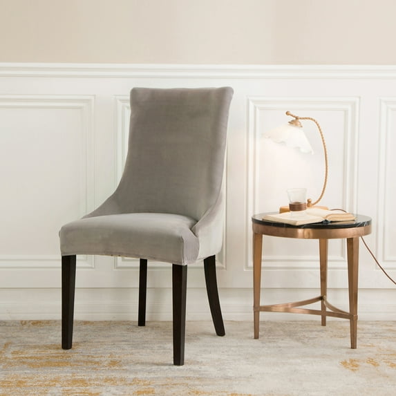 Lapalife Velvet Wingback Chair Cover Arm Chair Protector Reusable Chair Cover for Dining Room Banquet Home Decor, Gray