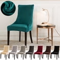 thumbnail image 1 of Lapalife Velvet Wingback Chair Cover Arm Chair Protector Reusable Chair Cover for Dining Room Banquet Home Decor, Green, 1 of 5