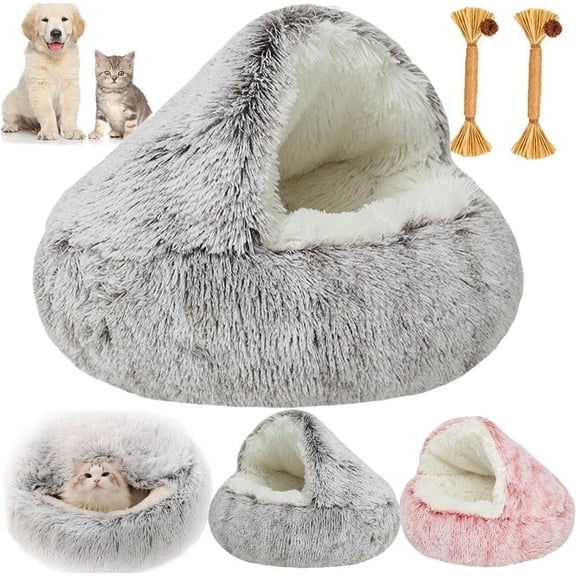 Lapcatz Nest Bed, Lapcatz Bed, Lapcatz Nest Bed with Cover, Lapcatz Nest for Pet,Pursnug Cat Bed (Coffee, M(40cm))