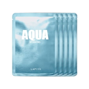 Lapcos Hydrating Beauty Sheet Mask Set, Aqua, 5 Sheets, 1.01 fl oz (30 ml) Each