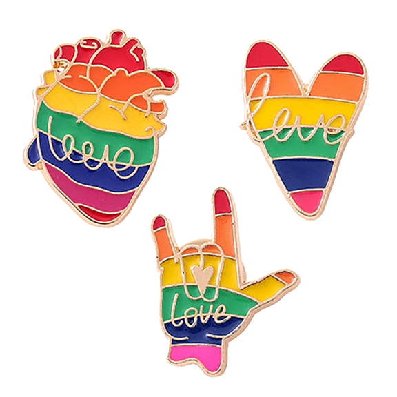 Lapel 3pcs Pack Funny Design Love Only Series Pride Rainbow Equality LGBTQ Gift Pride Month Presents