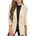thumbnail image 1 of Lapel Blazer for Women  Fashion Suit  Jacket Fashion Solid Button Suit Coat Long Sleeve Casual Coat Blouse for Business, 1 of 6