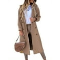 thumbnail image 1 of Lapel Collar Double Breasted Women's Winter Elegant Coats Long Notched Pea Coat, 1 of 8