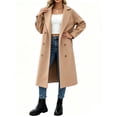 thumbnail image 1 of Lapel Collar Double Breasted Women's Winter Elegant Coats Long Notched Pea Coat, 1 of 5