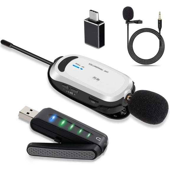Lapel Microphone for , USB lavalier Mic System for MacBook, Android, PC, Laptop, Speaker, Zoom Meeting, Teacher Podcasting, Vlog, YouTube, Conference, Vocal Recording,