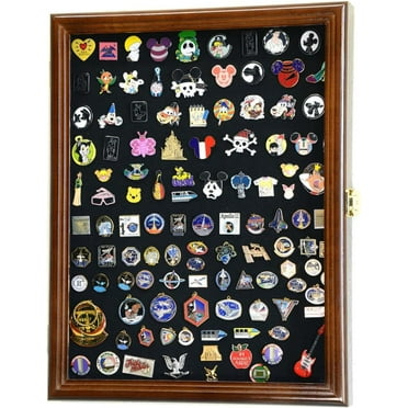 Lapel Pin Pins Display Case Cabinet Wall Rack Holder  Hard Rock Military Pins (Walnut Finish)