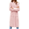 thumbnail image 1 of Lapel Womens Open Front Oversized Chunky Fuzzy Sweater Coats Long Cardigan, 1 of 6
